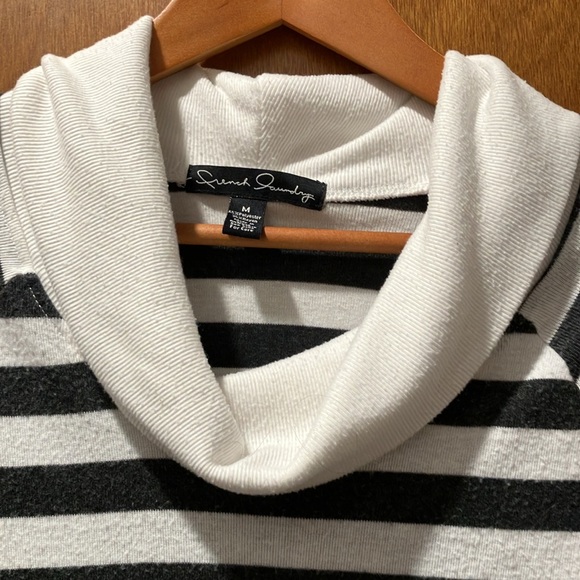 Light weight white and gray striped cowl-neck sweater - French Laundry brand - Picture 3 of 5